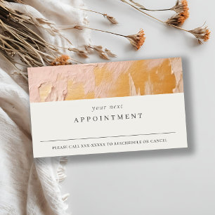 Chic Bush Pink Gold Öl Paint Texture Ernennung Visitenkarte
