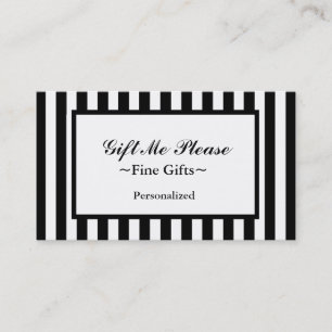 CHIC BUSINESS CARD_07 BLACK/WHITE STRIPES VISITENKARTE