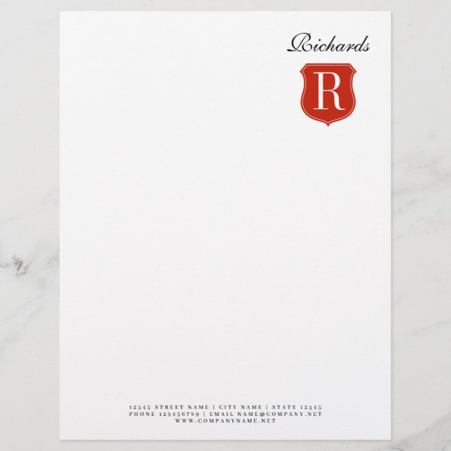 Chic Business Letterhead mit klassischem Monogramm Briefbogen (Vorderseite)
