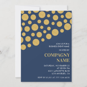Chic Business Party lädt Gold Navy ein Einladung
