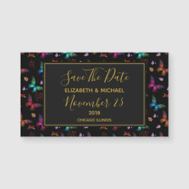 Chic Butterflies Wedding Save the Date Magnetkarte