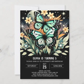 Chic Butterfly Wings Geburtstag Einladung