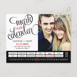 Chic Calendar Foto Save the Date Postkarte