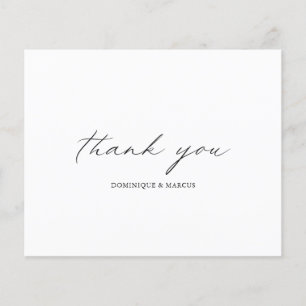 Chic Calligrafy Budget Wedding Danke Karte