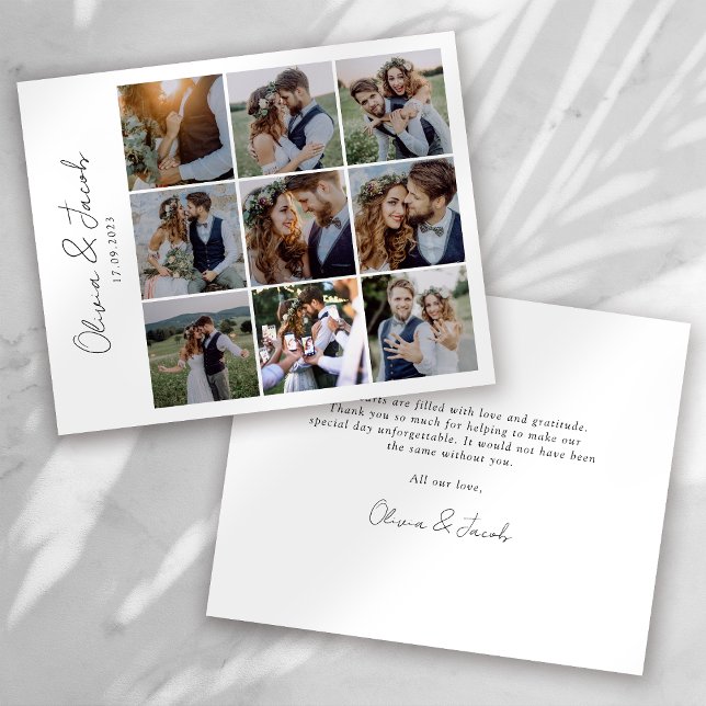 Chic Calligrafy Foto Collage Wedding Vielen Dank Flyer (Von Creator hochgeladen)