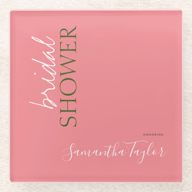 Chic Calligrafy Minimalistisch Brautparty Glasuntersetzer (Vorderseite)