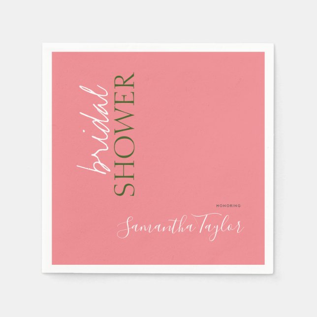 Chic Calligrafy Minimalistisch Brautparty Serviette (Vorderseite)