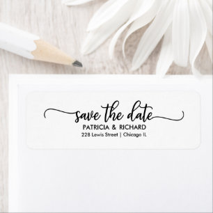 Chic Calligrafy Save the Date Rücksendeadresse