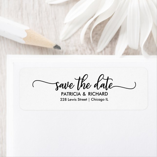 Chic Calligrafy Save the Date Rücksendeadresse (Insitu)