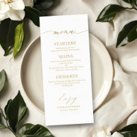 Chic Calligraphy 4x9 Wedding Menu Card für Platten