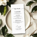 Chic Calligraphy 4x9 Wedding Menu Card für Platten Menükarte<br><div class="desc">Eine schicke Kalligraphy Wedding Menu Card. I do offer a free customisation service,  if you have any anfragen or special requests,  please feel free to contact me.</div>