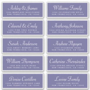 Chic Calligraphy Blue Guest Address Labels