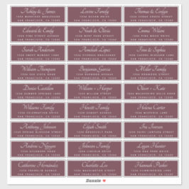 Chic Calligraphy Burgundy Guest Address Labels