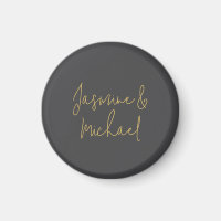 Chic Calligraphy Couple Names Gray & Gold
