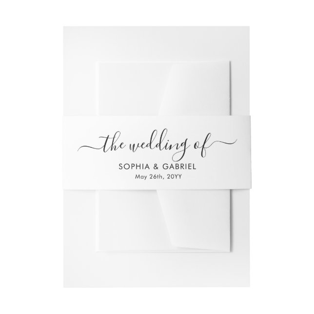 Chic Calligraphy Einladung zur Hochzeit Einladungsbanderole (Vorderseite Beispiel)