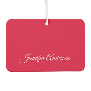 Chic Calligraphy Elegance Cherry Red Personalisier Autolufterfrischer