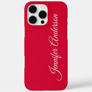 Chic Calligraphy Elegance Cherry Red Personalisier iPhone 16 Pro Max Hülle