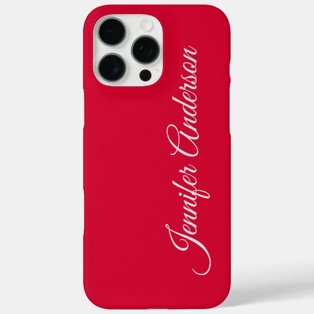 Chic Calligraphy Elegance Cherry Red Personalisier Case-Mate iPhone Hülle (Rückseite)