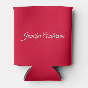 Chic Calligraphy Elegance Cherry Red Personalisier Dosenkühler