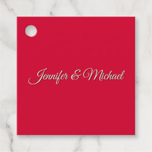 Chic Calligraphy Elegance Cherry Red Personalisier Geschenkanhänger