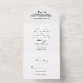 Chic Calligraphy Elegant Wedding All In One Einladung