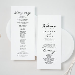 Chic Calligraphy Elegant Wedding Programm
