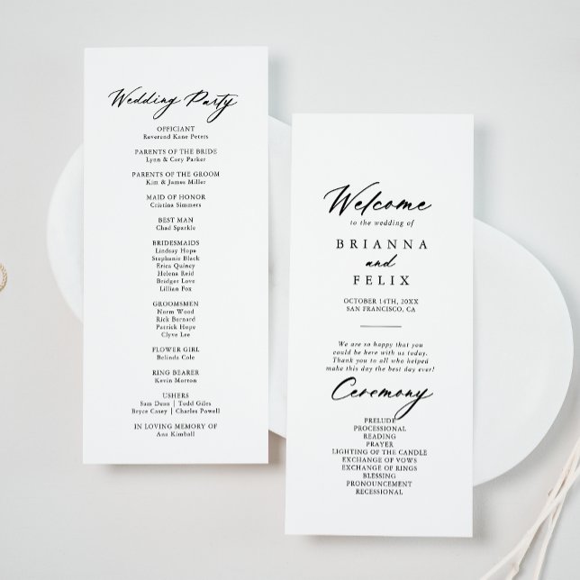 Chic Calligraphy Elegant Wedding Programm (Von Creator hochgeladen)