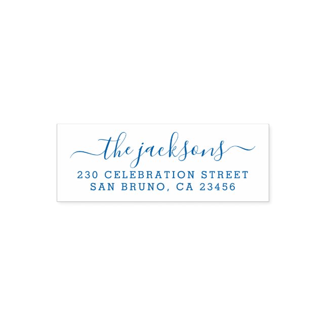Chic Calligraphy Familienname und Rücksendeadresse Permastempel (Design)