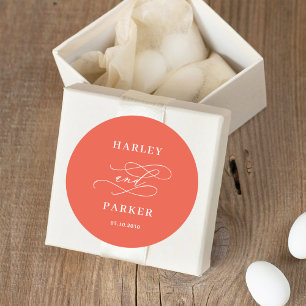 Chic Calligraphy Gastgeschenk Hochzeit Stickers