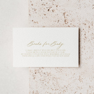 Chic Calligraphy Gold Baby Shooting Book Request Begleitkarte