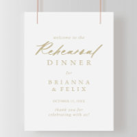 Chic Calligraphy Gold Probe Dinner Willkommen
