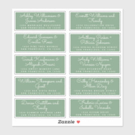 Chic Calligraphy Green Guest Address Labels