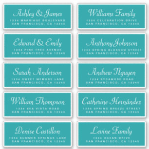 Chic Calligraphy Green Guest Address Labels