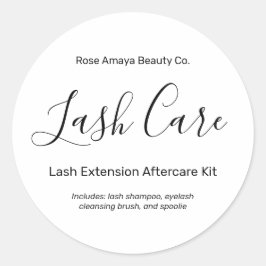 Chic Calligraphy Lash Extension Aftercare Kit Runder Aufkleber