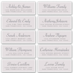 Chic Calligraphy Lila Guest Address Labels