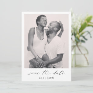 Chic Calligraphy Minimalistisches Foto Elegante Ho Save The Date