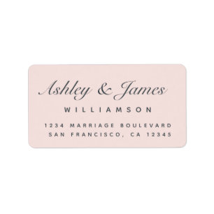 Chic Calligraphy Names Pastel Pink Rücksendeadress Adressaufkleber