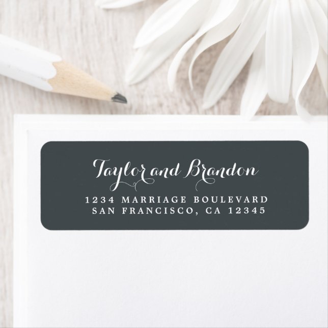 Chic Calligraphy Names Wedding Rücksendeadresse (Insitu)