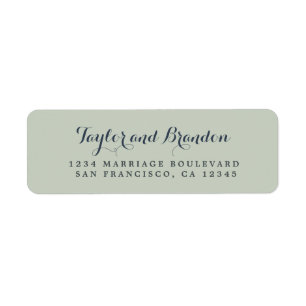 Chic Calligraphy Names Wedding Rücksendeadresse
