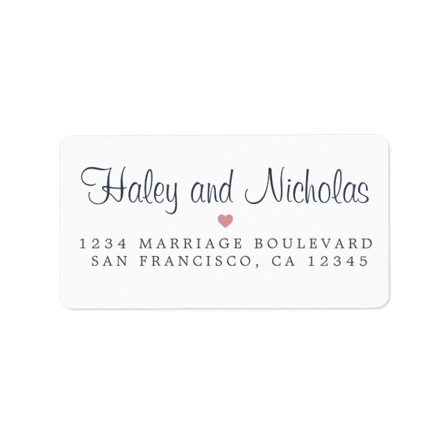 Chic Calligraphy Names Wedding Rücksendeadresse Adressaufkleber (Vorne)