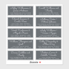 Chic Calligraphy Off-Black Guest Address Labels