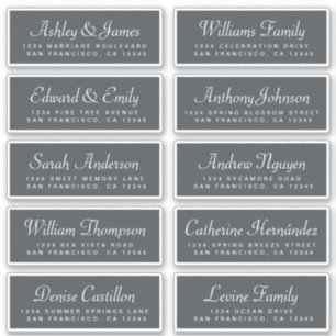 Chic Calligraphy Off-Black Guest Address Labels