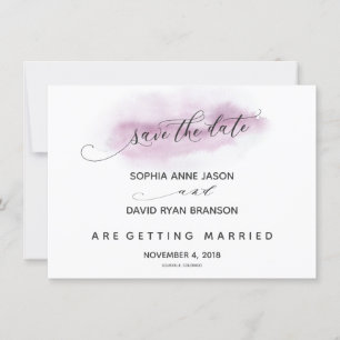 Chic Calligraphy Pink Wasserfarbe Save the Date