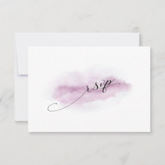 Chic Calligraphy Pink Watercolor Wedding RSVP
