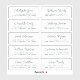Chic Calligraphy Schwarz-weiß Guest Address Labels