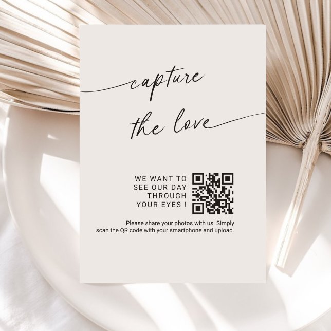 Chic Calligraphy Script Capture The Liebe QR code Begleitkarte (Von Creator hochgeladen)