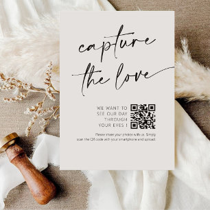 Chic Calligraphy Script Capture The Liebe QR code Begleitkarte