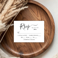 Chic Calligraphy Script Monogram Wedding RSVP