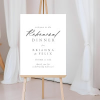 Chic Calligraphy Silver Probe Dinner Willkommen