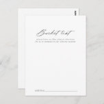 Chic Calligraphy Silver Wedding Bucket List Cards Postkarte<br><div class="desc">Diese chic kalligraphischen Silberhochzeitskarten sind die perfekte Wahl für einen rustikalen Hochzeitsempfang oder ein rustikales Brautparty. Das schlichte und elegante Design zeichnet sich durch klassische und extravagante Schrift-Typografie in Silber aus. Ändern Sie den Wortlaut in Anzug jedes Lebensereignisses. Das Schild der Schaufelliste wird separat verkauft.</div>